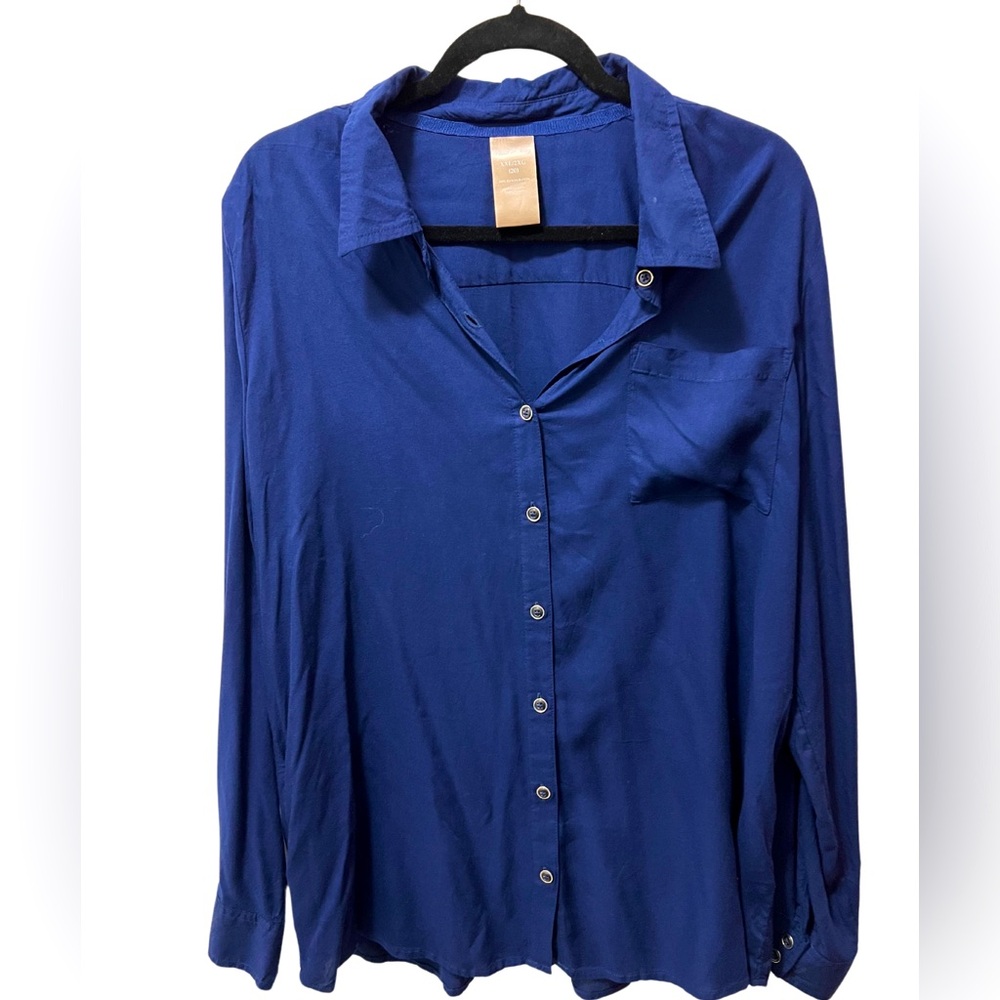 White Stag tunic button down shirt Navy Blue size 2X